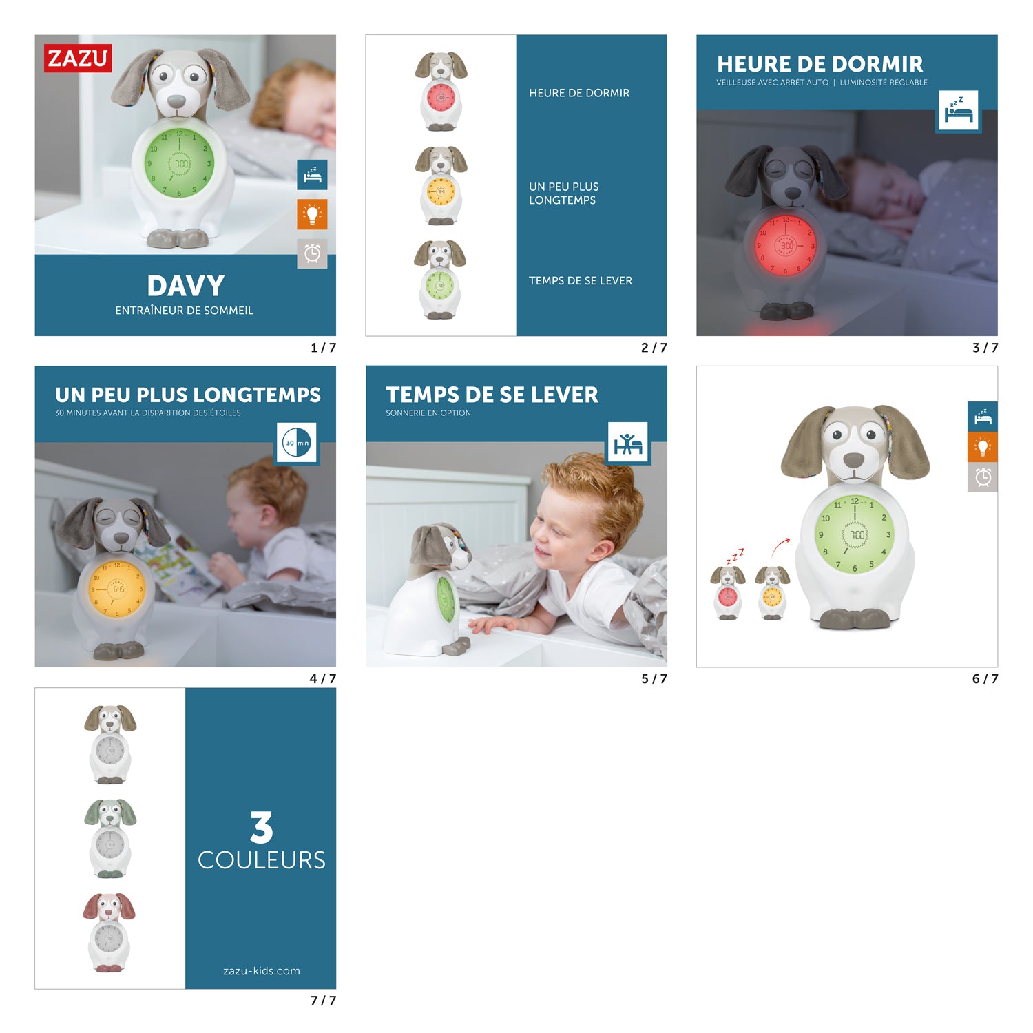 Les différents modes de l'accompagnateur de sommeil enfant veilleuse éducative Davy