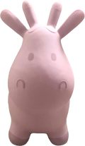 Animal sauteur bébé Skippy en plastique avec oreilles couleur rose vu de face