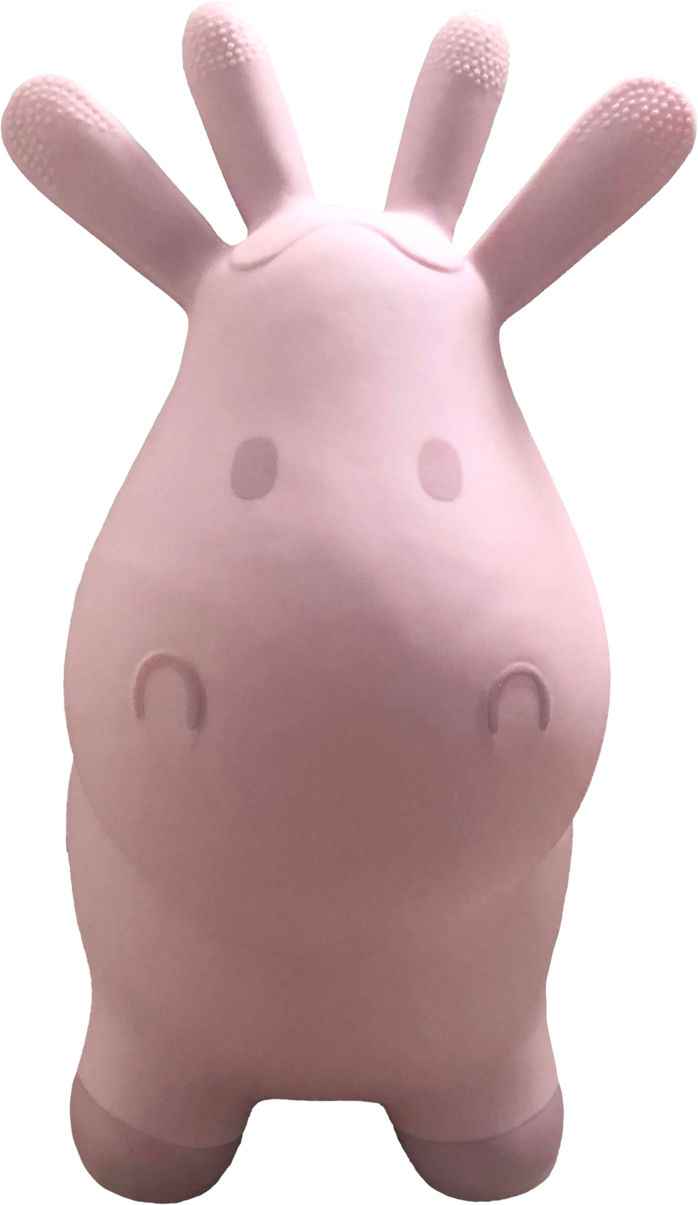 Animal sauteur bébé Skippy en plastique avec oreilles couleur rose vu de face