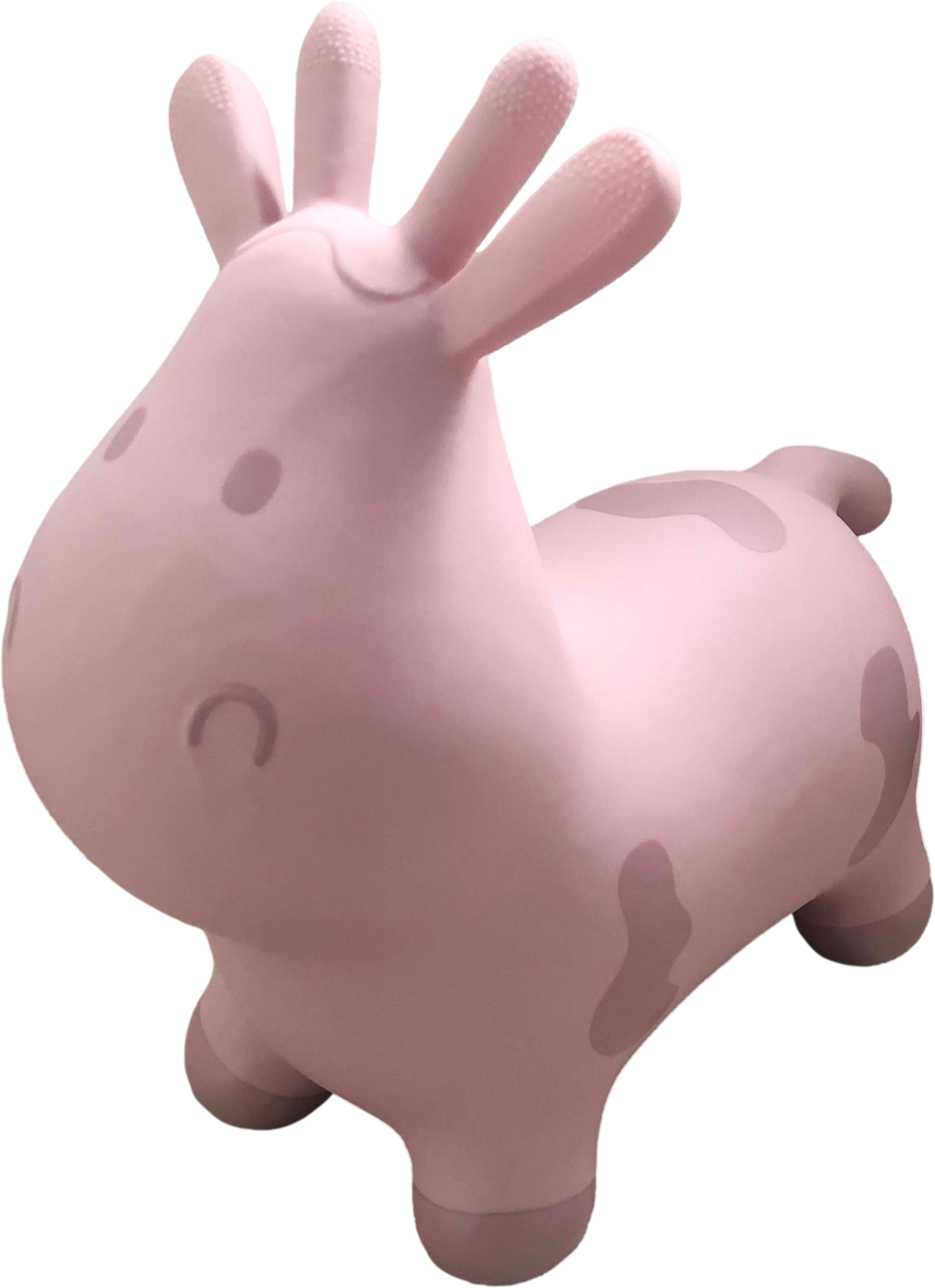 Animal sauteur bébé Skippy en plastique avec oreilles couleur rose vu de côté