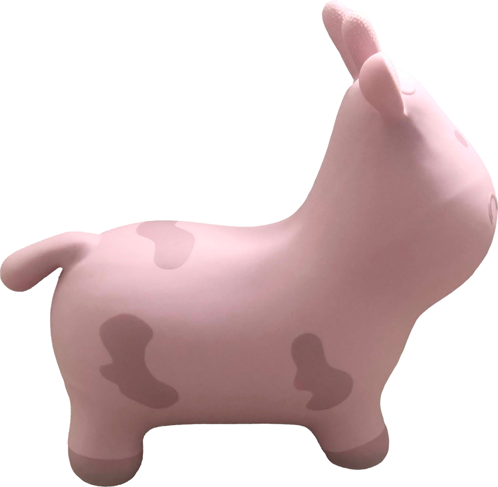 Animal sauteur bébé Skippy en plastique avec oreilles couleur rose vue latérale