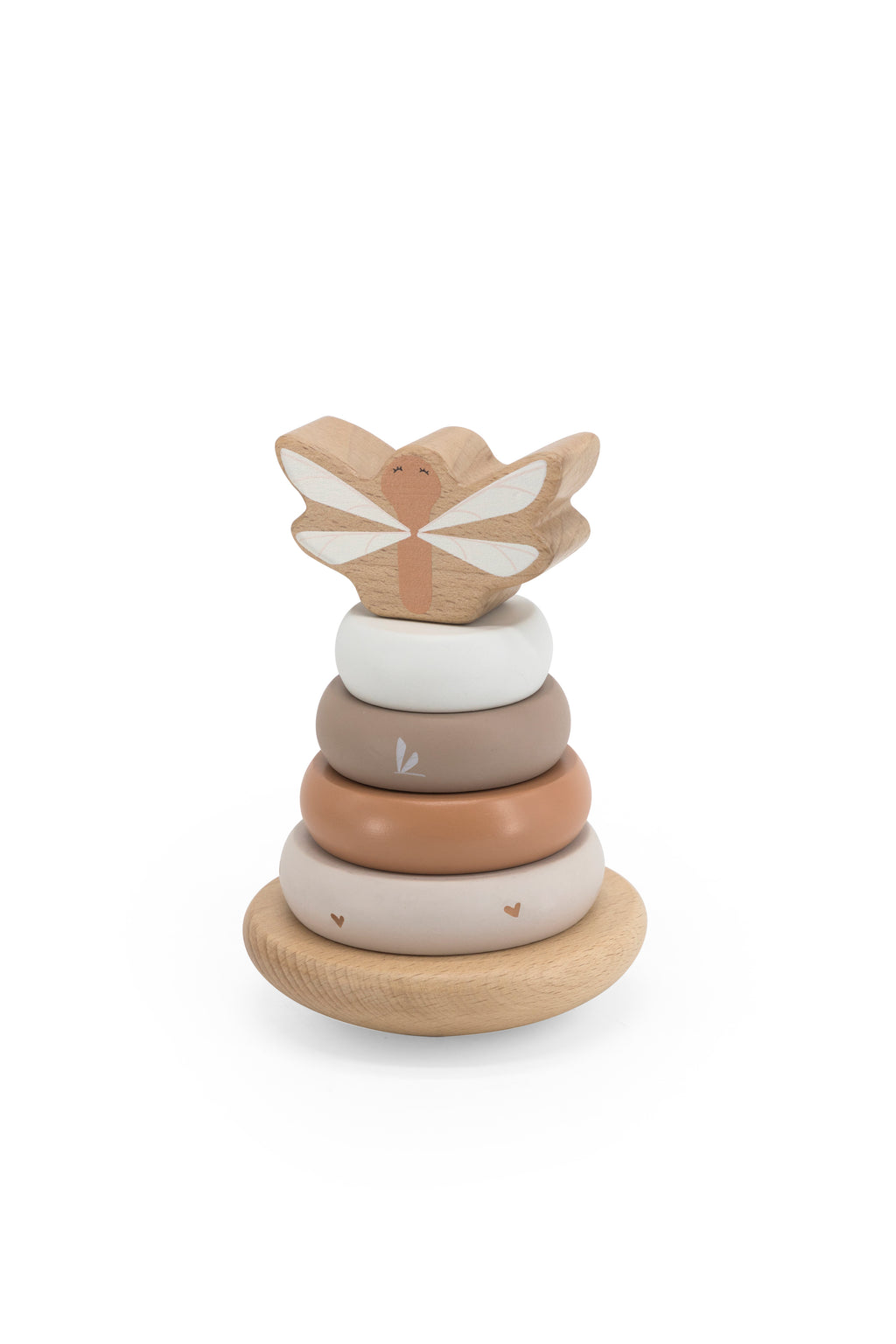 Pyramide anneaux bébé en bois jeu d’éveil monté