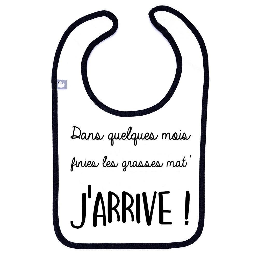 Bavoir annonce naissance original pour bébé avec message humour en coton