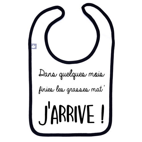 Bavoir annonce naissance original pour bébé avec message humour en coton