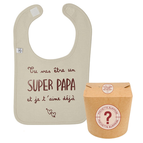 Bavoir annonce naissance original pour papa en coton 