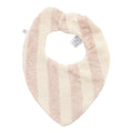 Bavoir bandana bébé réversible en coton et bambou rayé ivoire / galet