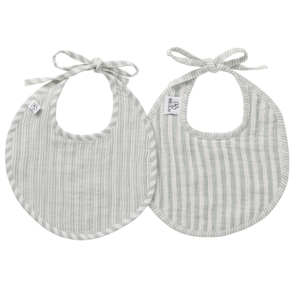 Lot de bavoirs naissance bébé en gaze de coton doux Soft Stripes