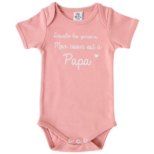 Body bébé avec message humour pour papa en coton