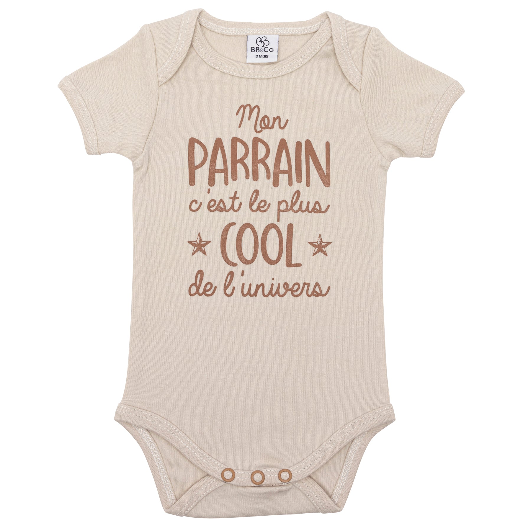Body bébé avec message pour parrain en coton