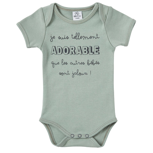 Body bébé avec message humour et tendresse en coton pour petit garçon