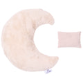 Bouillotte lune bébé en coton et bambou avec graines de colza chauffante beige vue du dessus