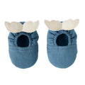 Chaussons bébé bleus avec ailes d’ange en coton doublé pour nouveau-né