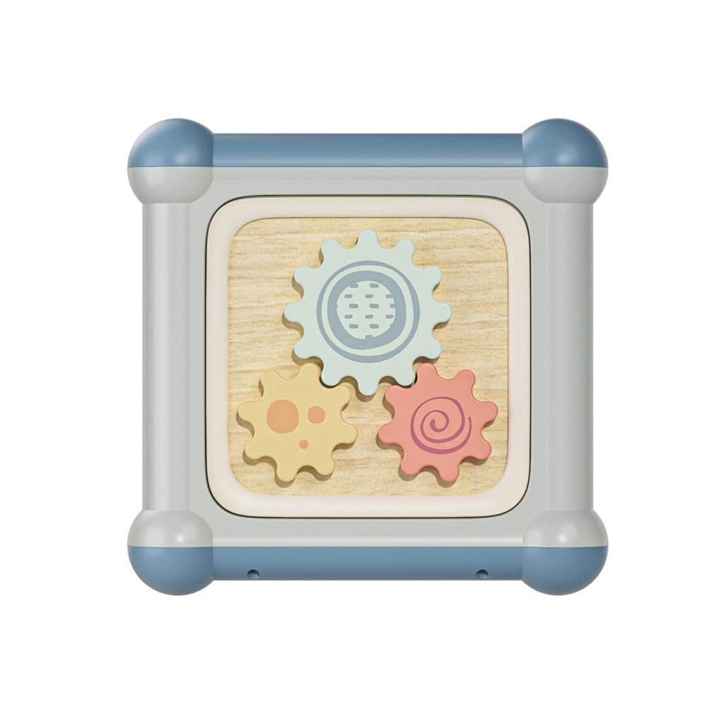 Cube d’activités bébé 10 en 1 motricité enfant face des engrenages