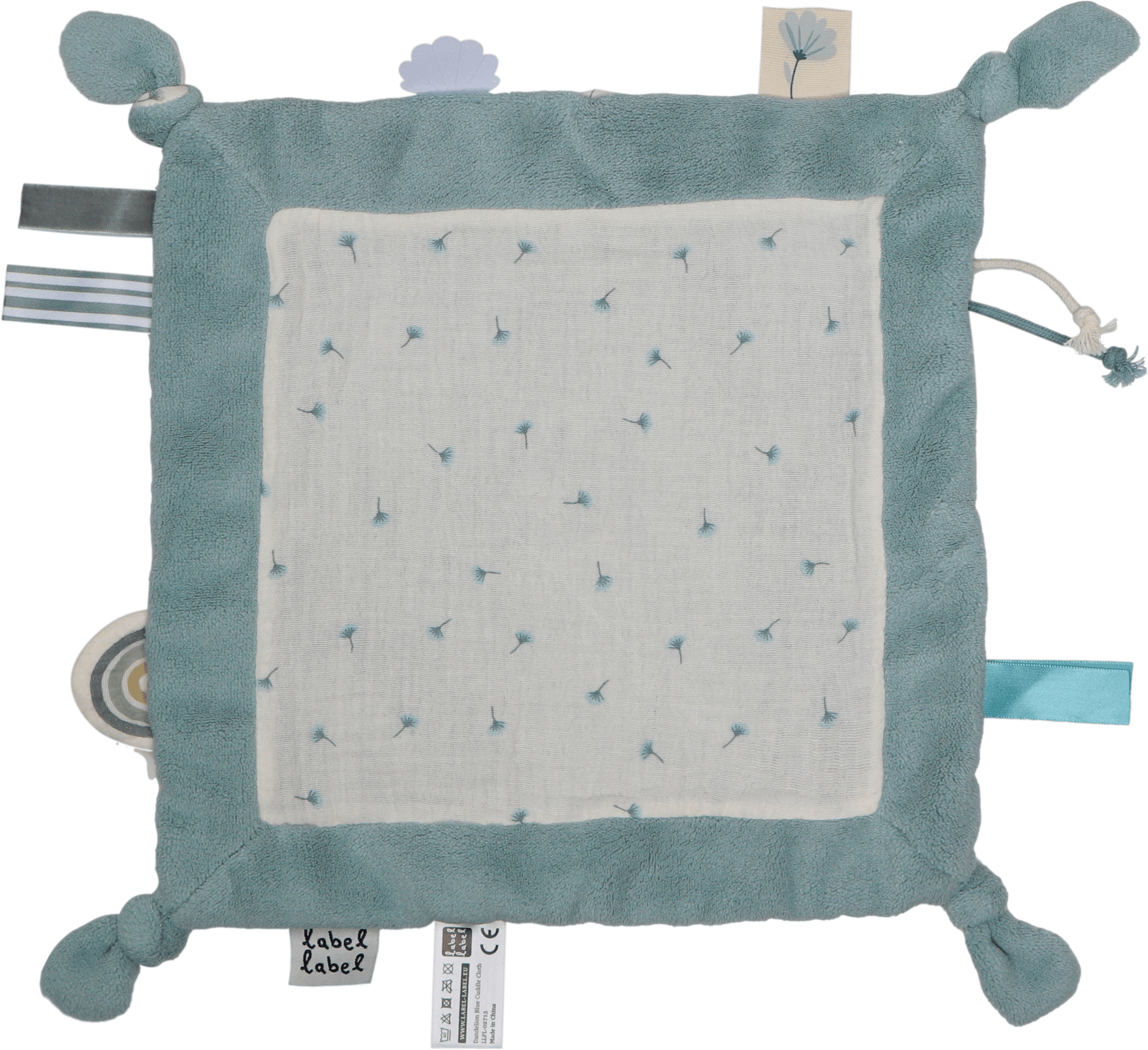 Doudou plat bébé en mousseline biologique doux et léger pissenlit vue arrière