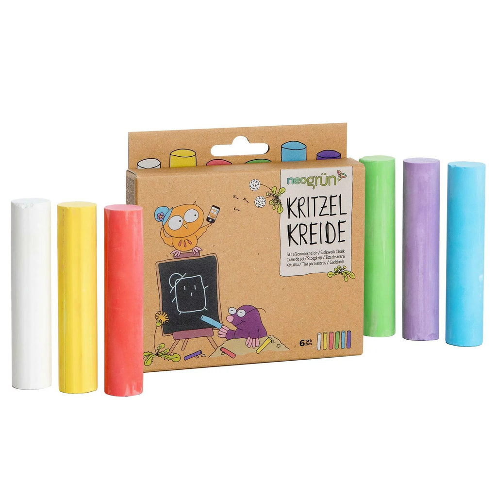 Étui de 6 craies de sol naturelles et véganes lavables pour enfants zoom sur la boîte 2