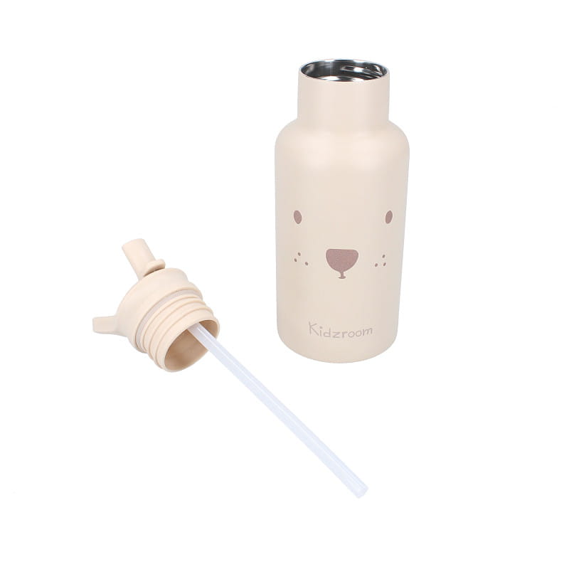 gourde en acier motif ourson ouverte 