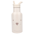 gourde en acier couleur beige et motif ourson 