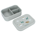Lunch box bébé en silicone 700 ml avec compartiments motif dino ouverte
