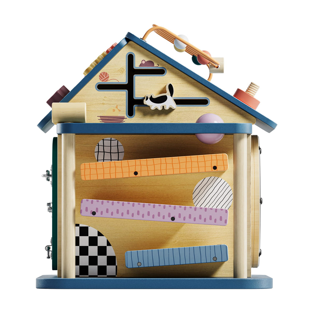 Maison d’activités bébé 12 en 1 éducative interactive maillet et chat
