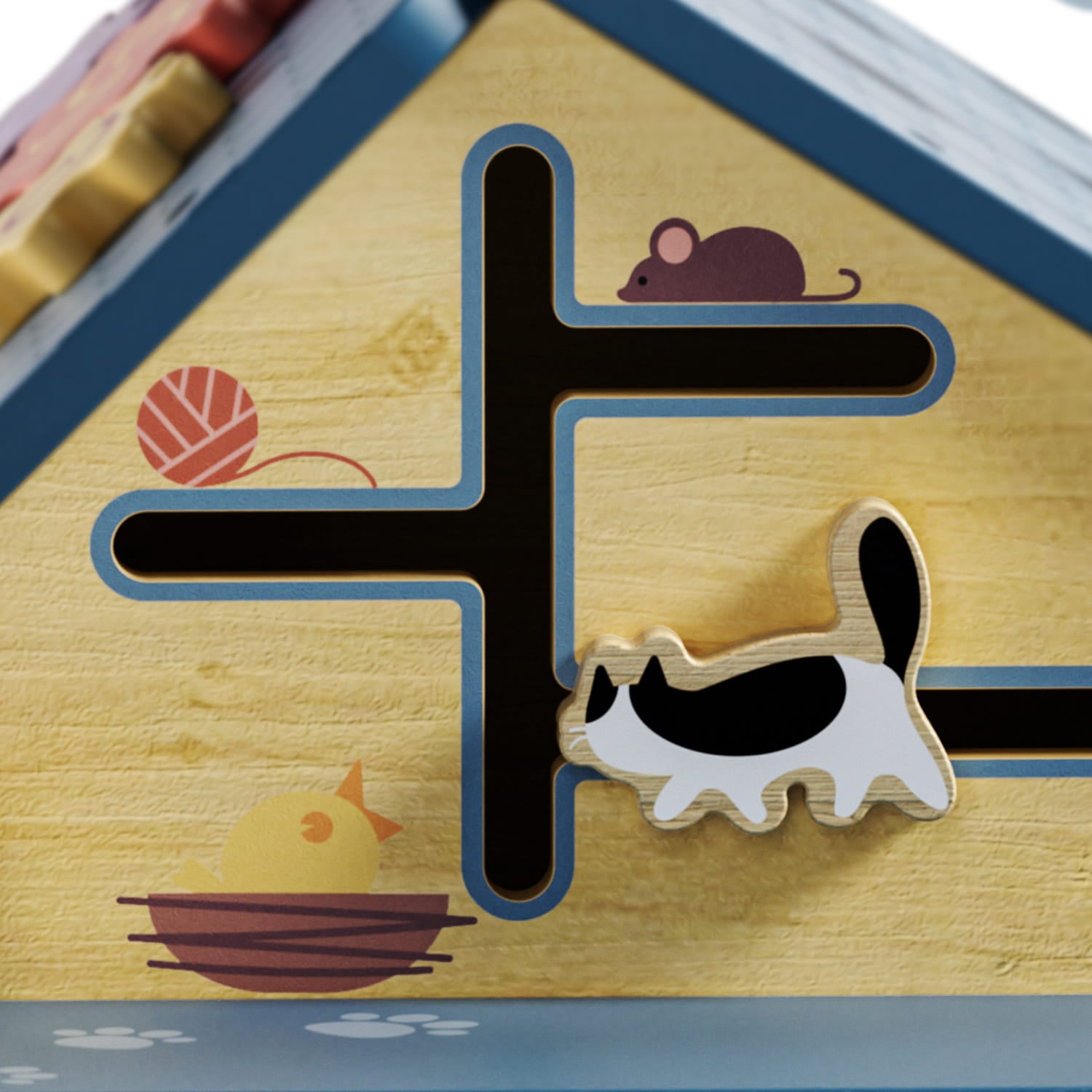 Maison d’activités bébé 12 en 1 éducative interactive avec motif chat