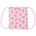 Sac à dos enfant en coton imprimé avec bretelles tressées motifs glace