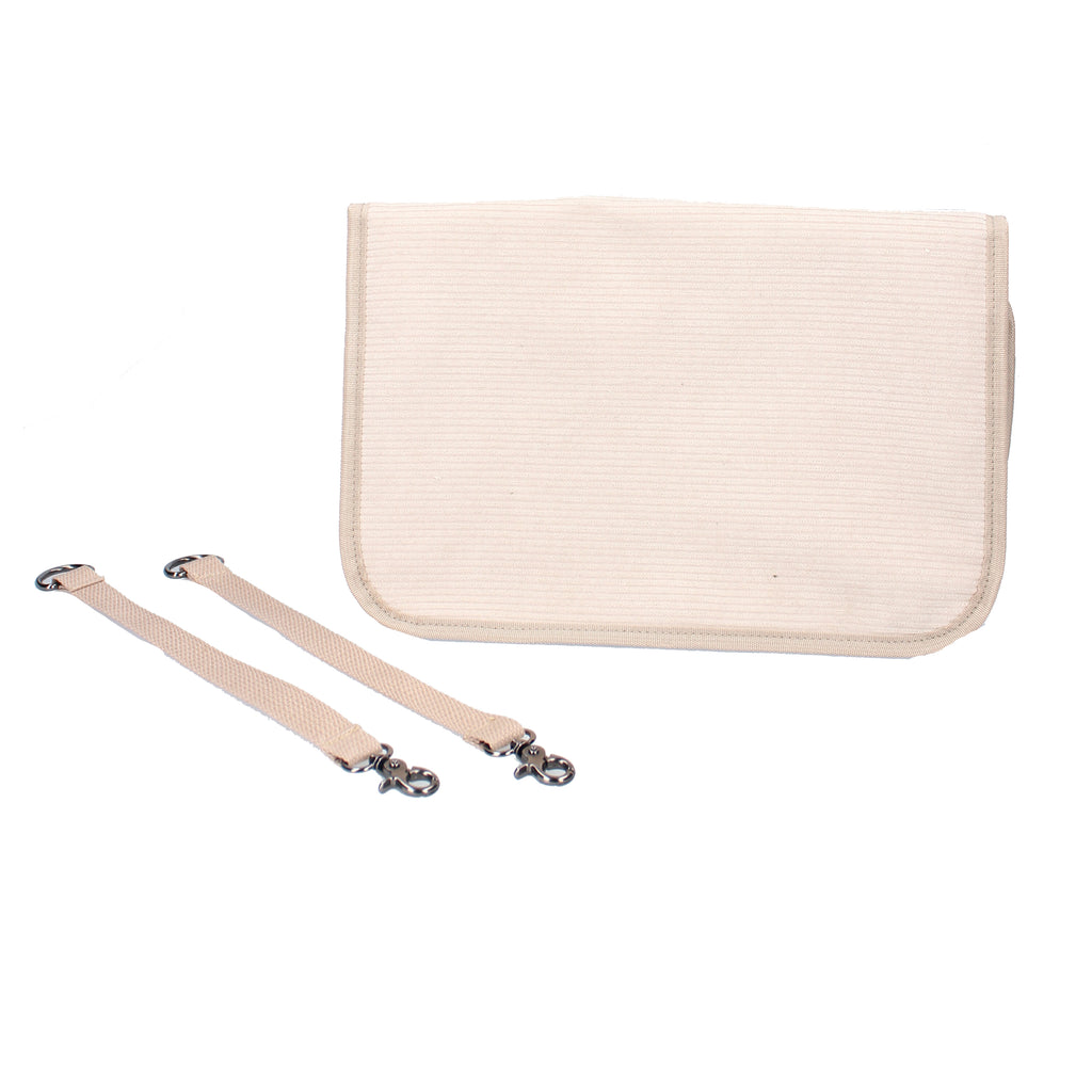 Sac à langer bébé avec matelas à langer en velours couleur sable et ses accessoires