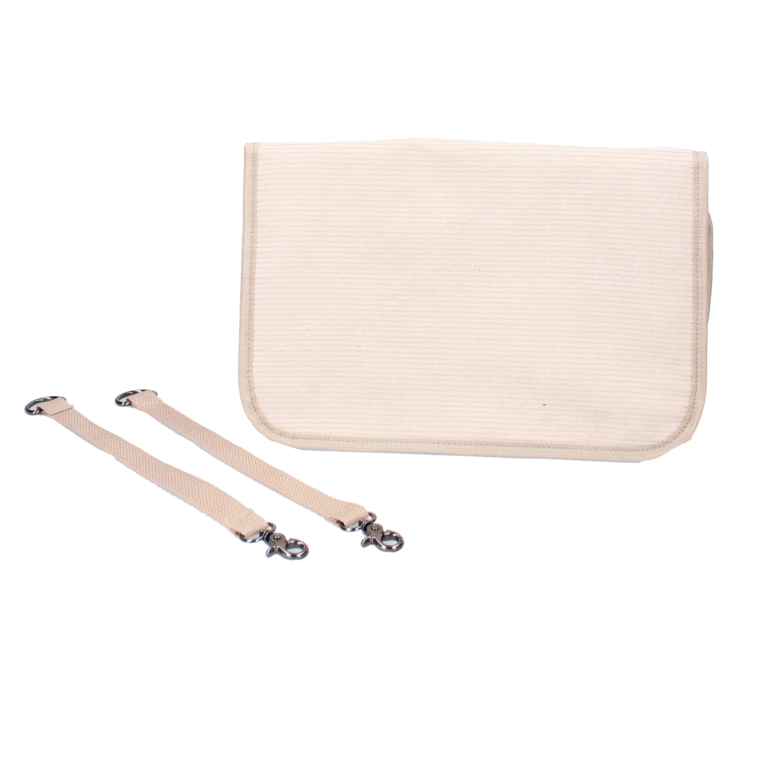 Sac à langer bébé avec matelas à langer en velours couleur sable et ses accessoires