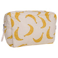 Trousse de toilette en coton imprimé avec doublure imperméable motifs bananes
